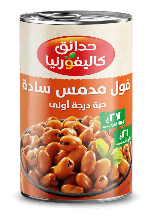 فول مدمس ساده مقشر 400 جرام حدائق كاليفورنيا